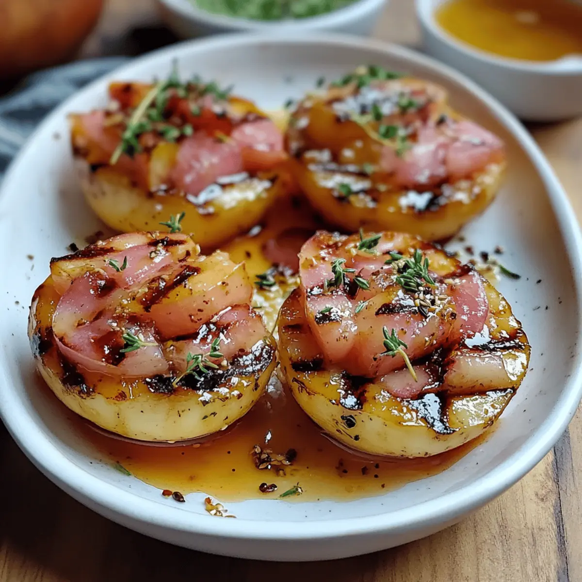 Grilled Apples with Prosciutto and Honey