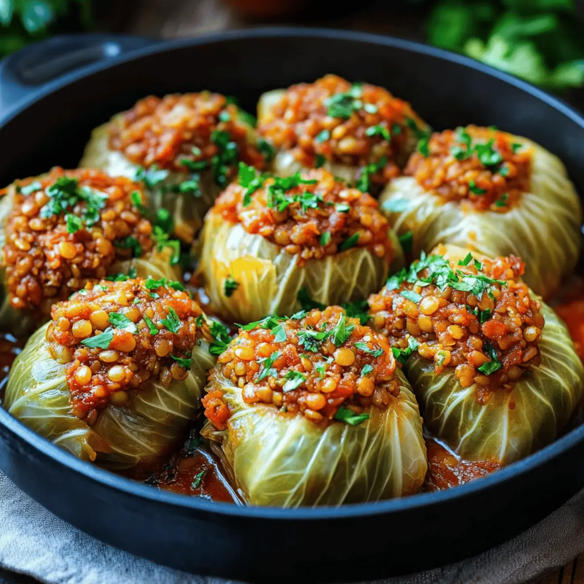 Lentil and Rice Stuffed Cabbage Rolls