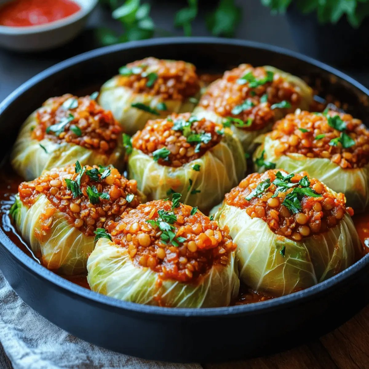 Lentil and Rice Stuffed Cabbage Rolls