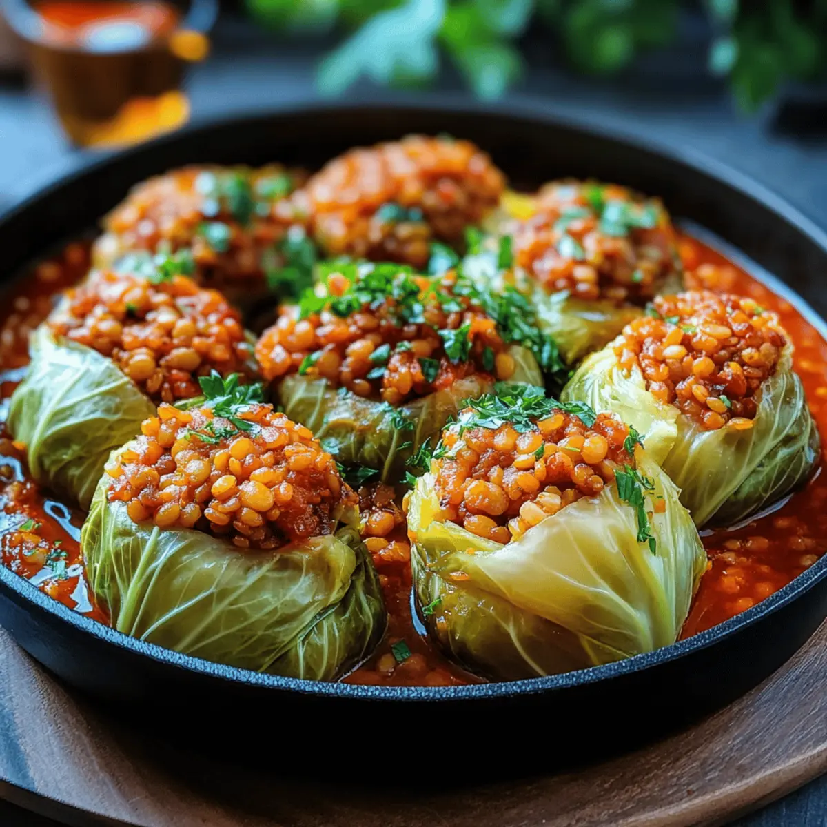 Lentil and Rice Stuffed Cabbage Rolls