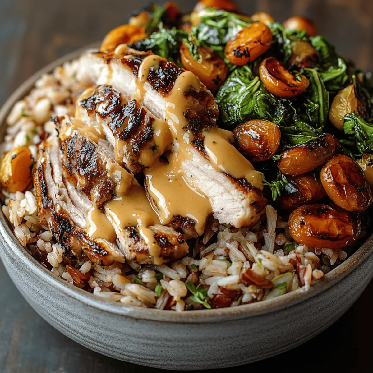 Maple Dijon Chicken & Roasted Sweet Potato Bowls
