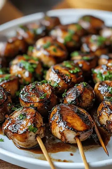 Marinated Grilled Mushroom Skewers