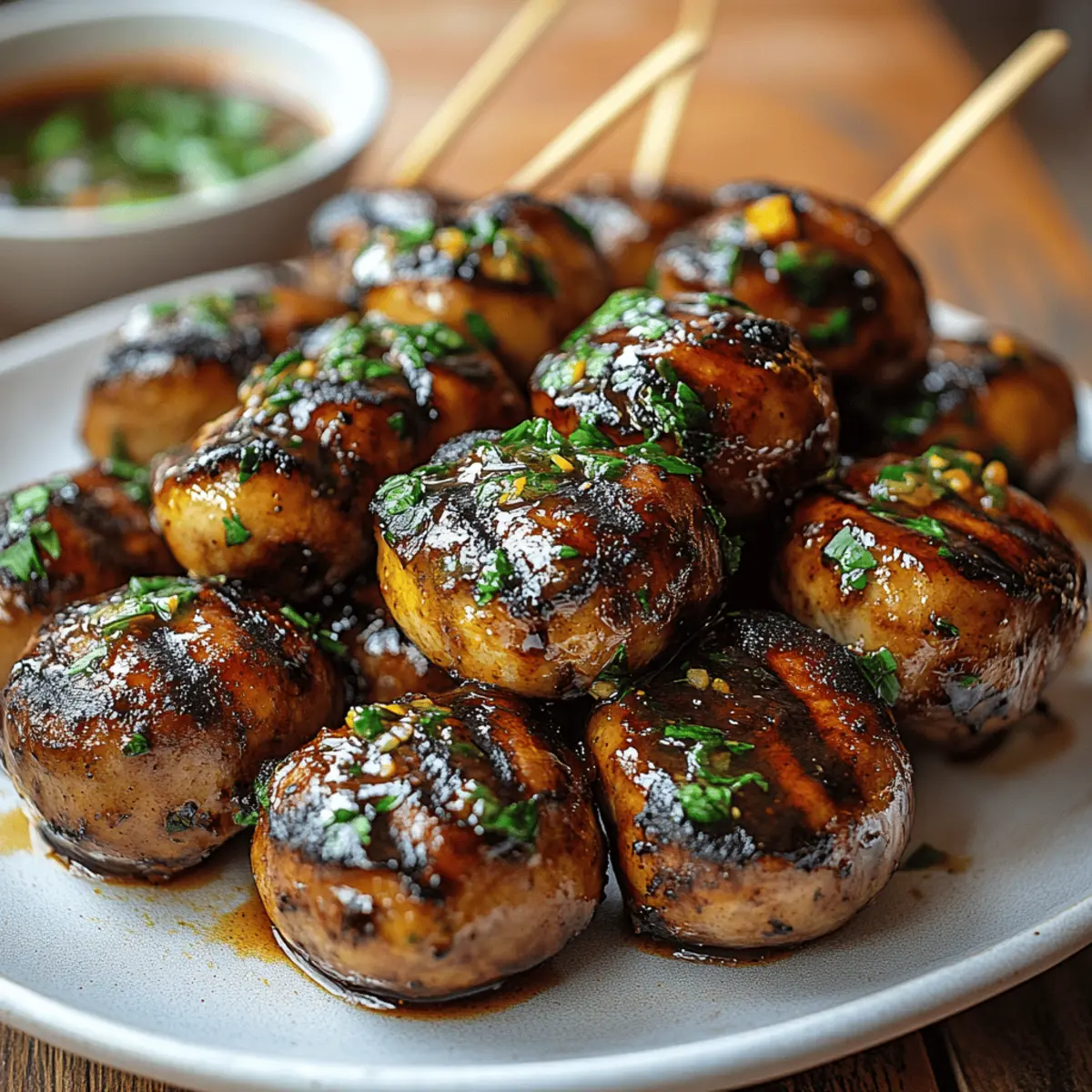 Marinated Grilled Mushroom Skewers