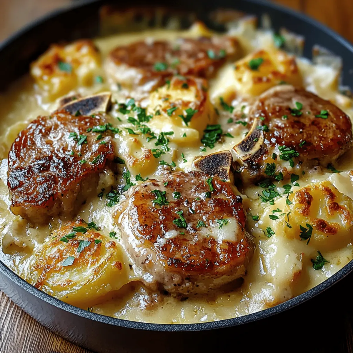 Smothered Pork Chop and Scalloped Potato Casserole