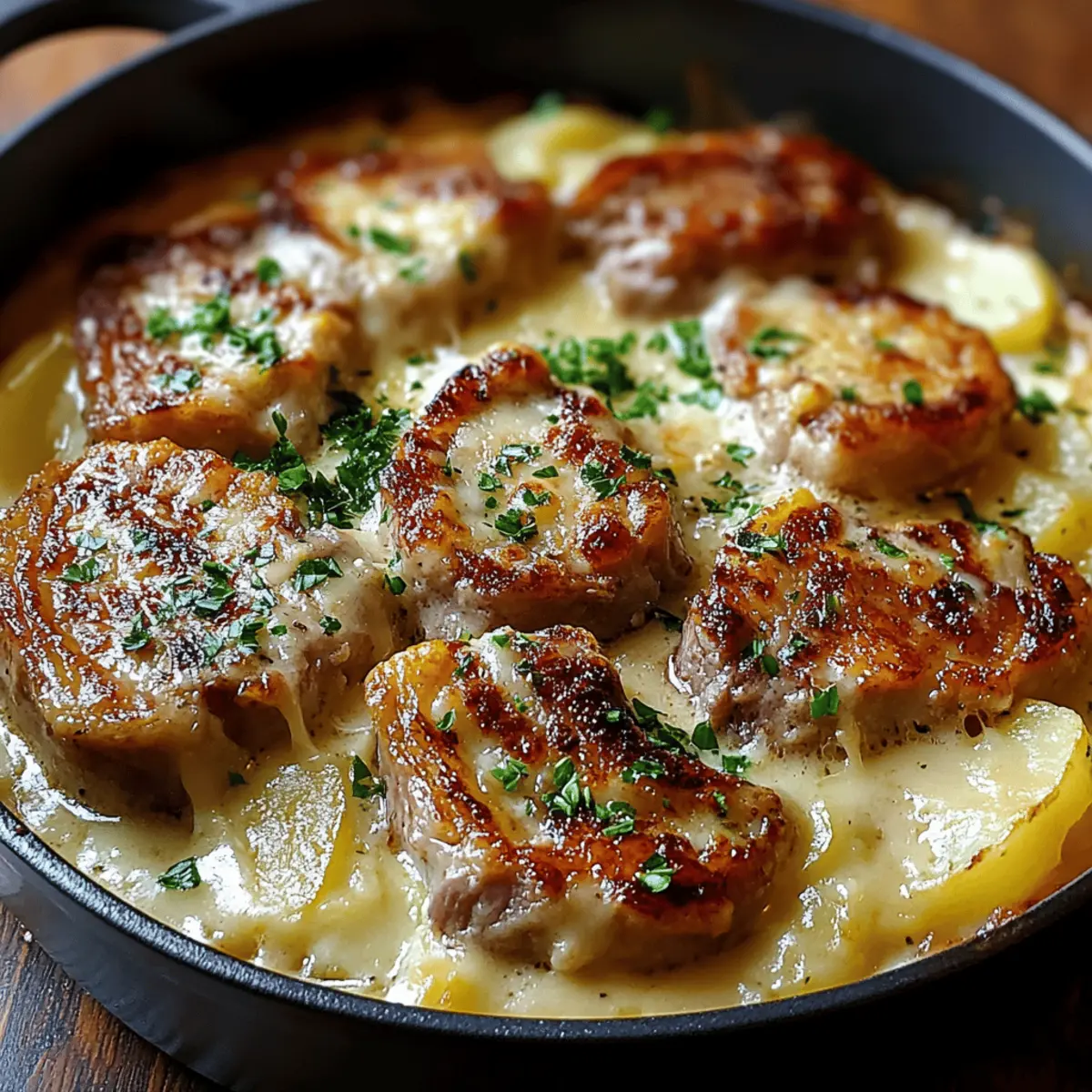 Smothered Pork Chop and Scalloped Potato Casserole