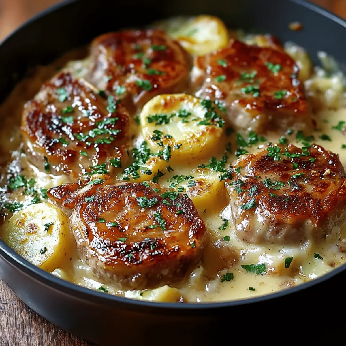 Smothered Pork Chop and Scalloped Potato Casserole