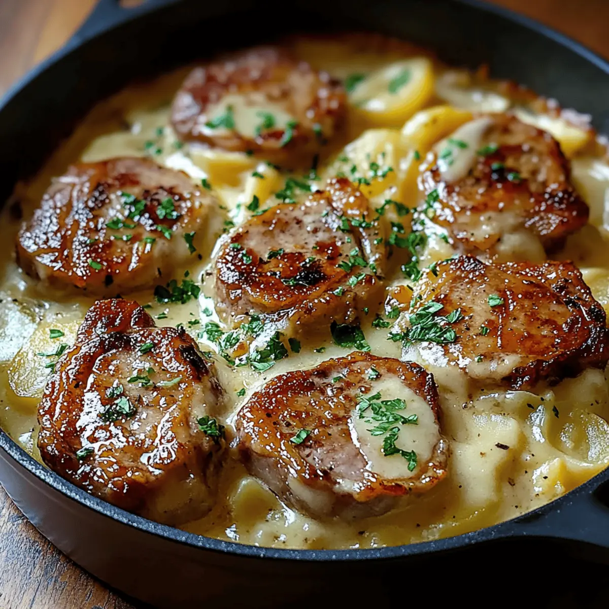 Smothered Pork Chop and Scalloped Potato Casserole