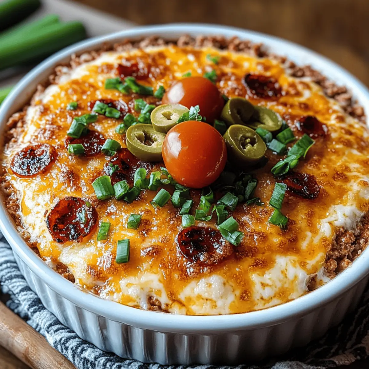 Spicy Cheesy Baked Football Dip
