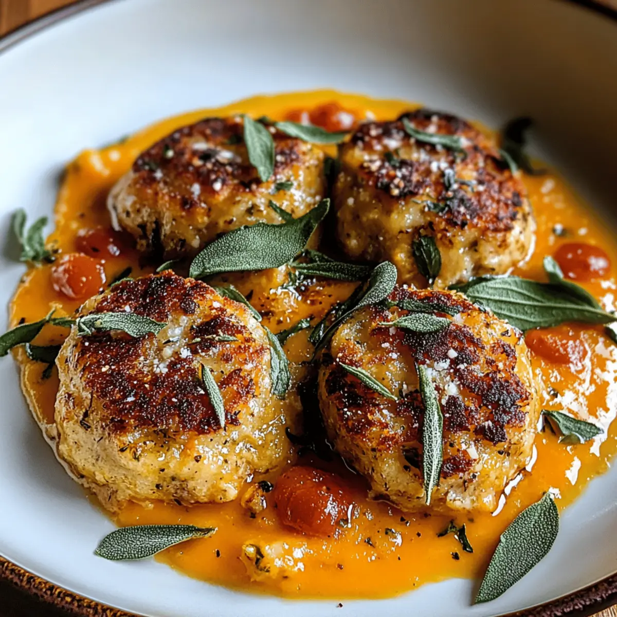 Turkey Meatballs in Pumpkin Sage Sauce