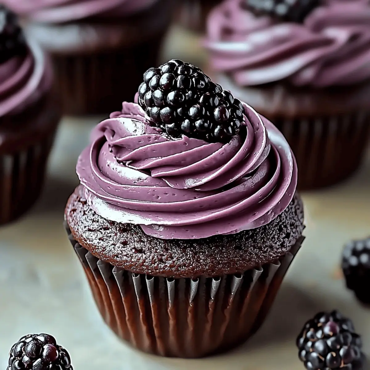 Dark Chocolate Blackberry Cupcakes