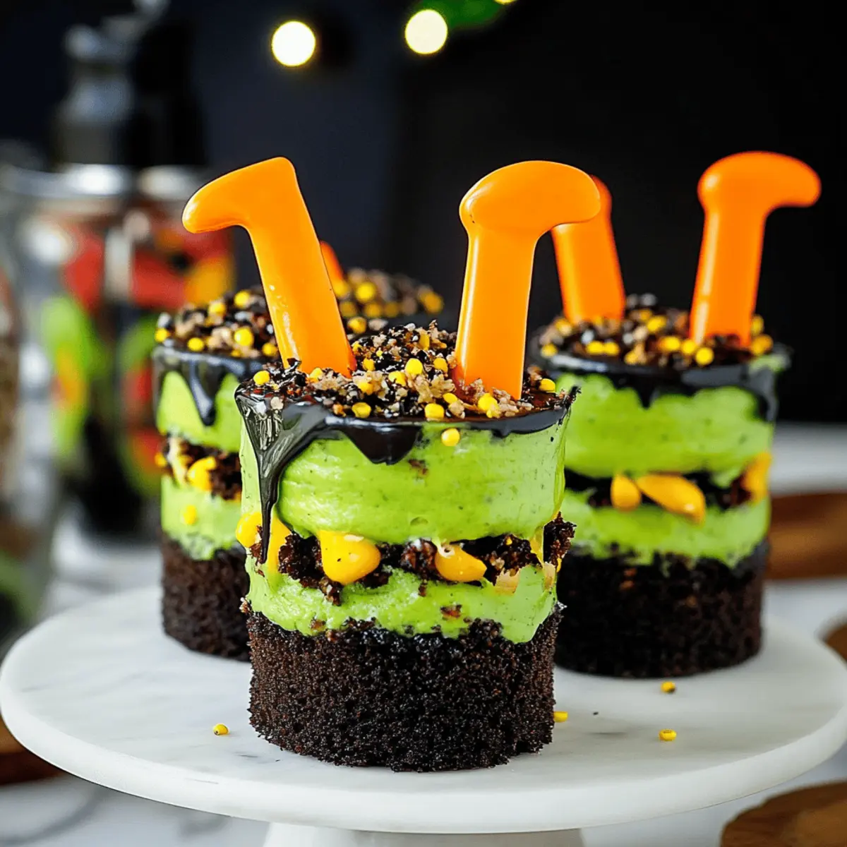 Witches' Brew Halloween Cake Jars