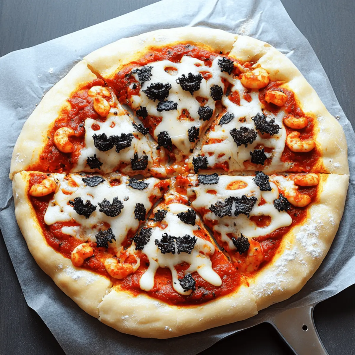 Creepy Halloween Spider Web Pizza