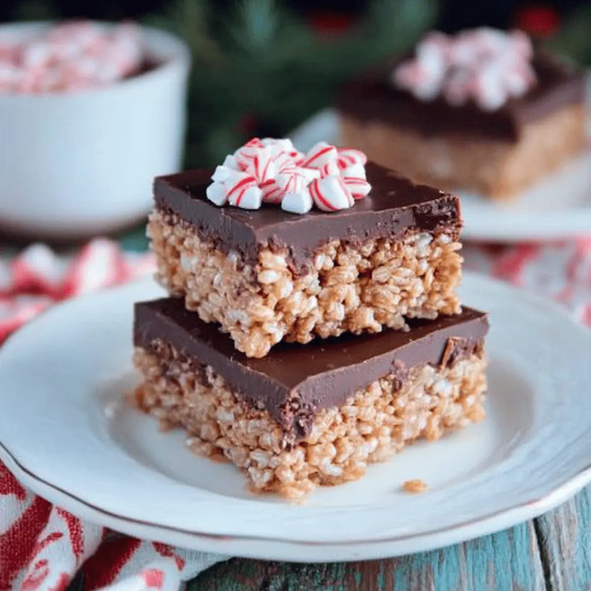 Chocolate Peppermint Rice Crispy Bars