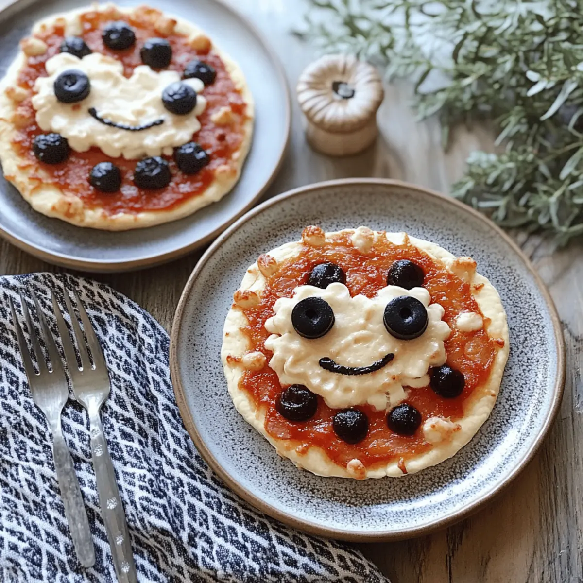 Halloween Mini Pizzas