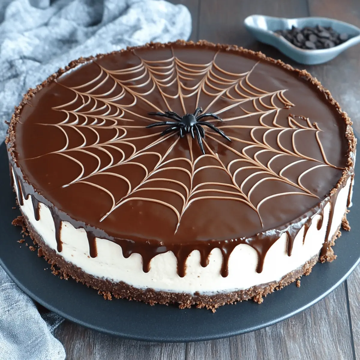 Chocolate Spiderweb Cheesecake