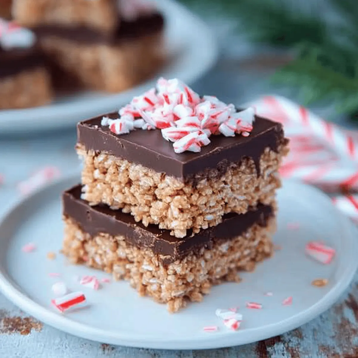 Chocolate Peppermint Rice Crispy Bars