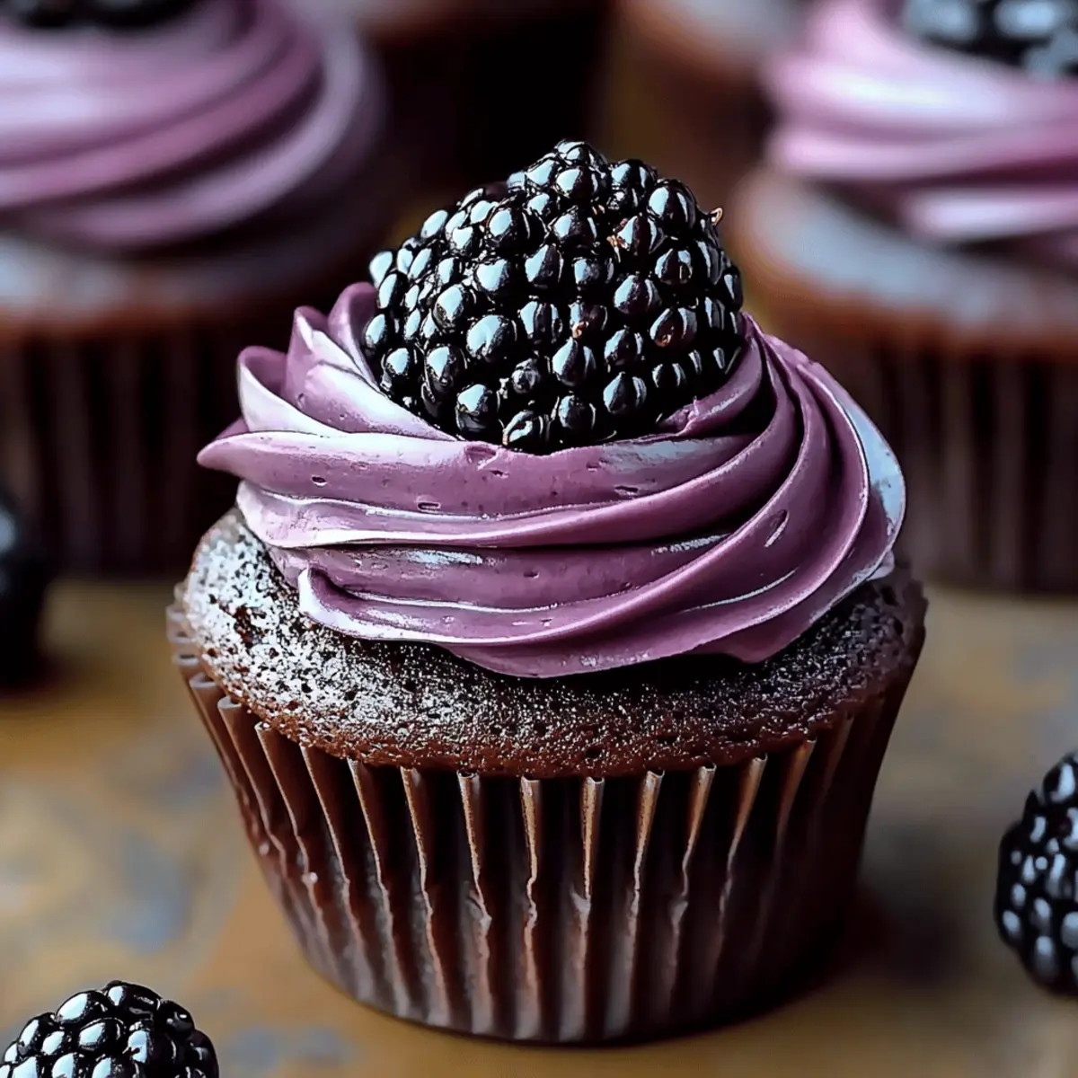 Dark Chocolate Blackberry Cupcakes