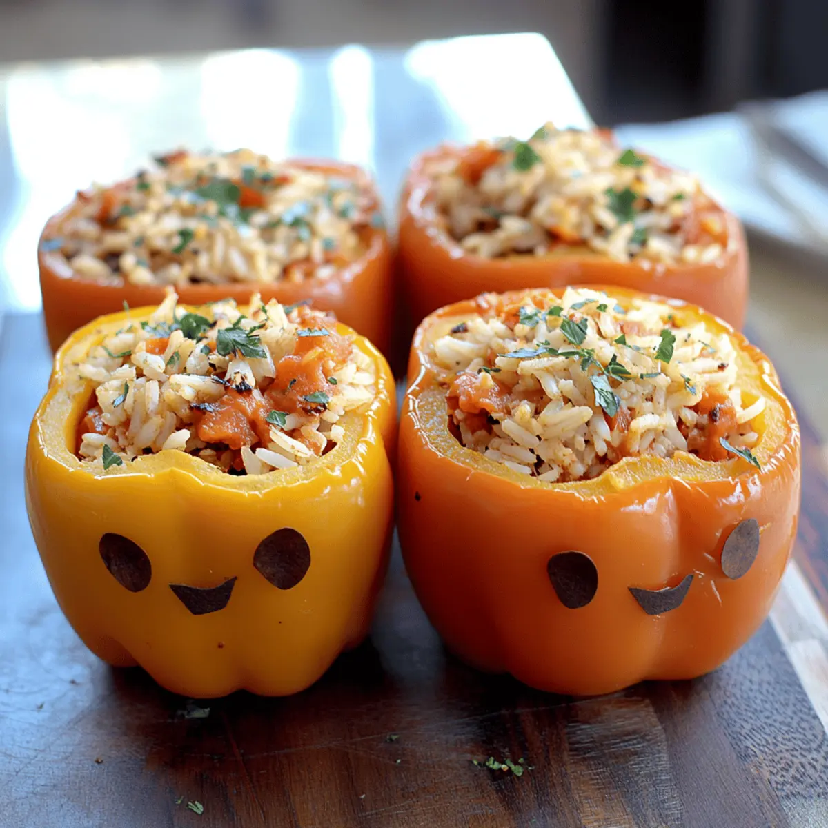Shredded Chicken and Rice Stuffed Peppers