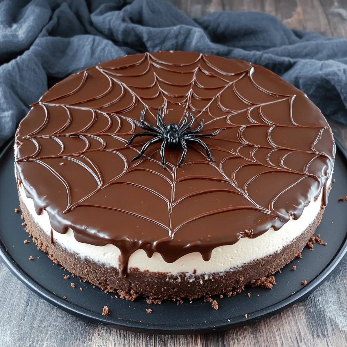 Chocolate Spiderweb Cheesecake