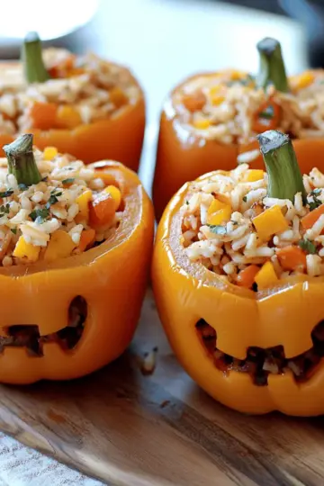 Shredded Chicken and Rice Stuffed Peppers