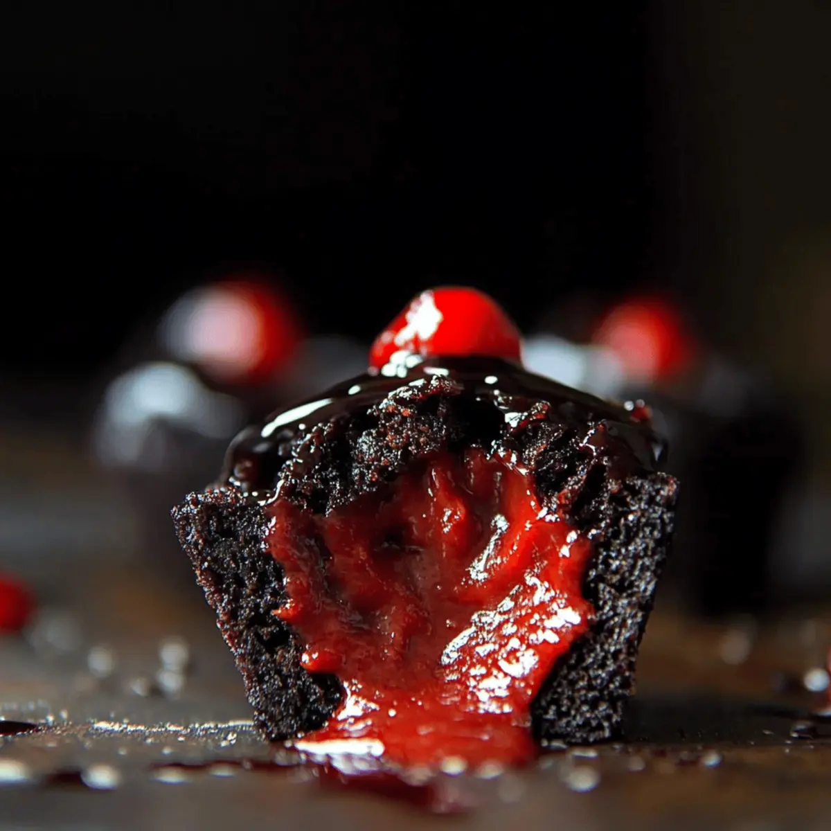 Bleeding Black Cupcakes
