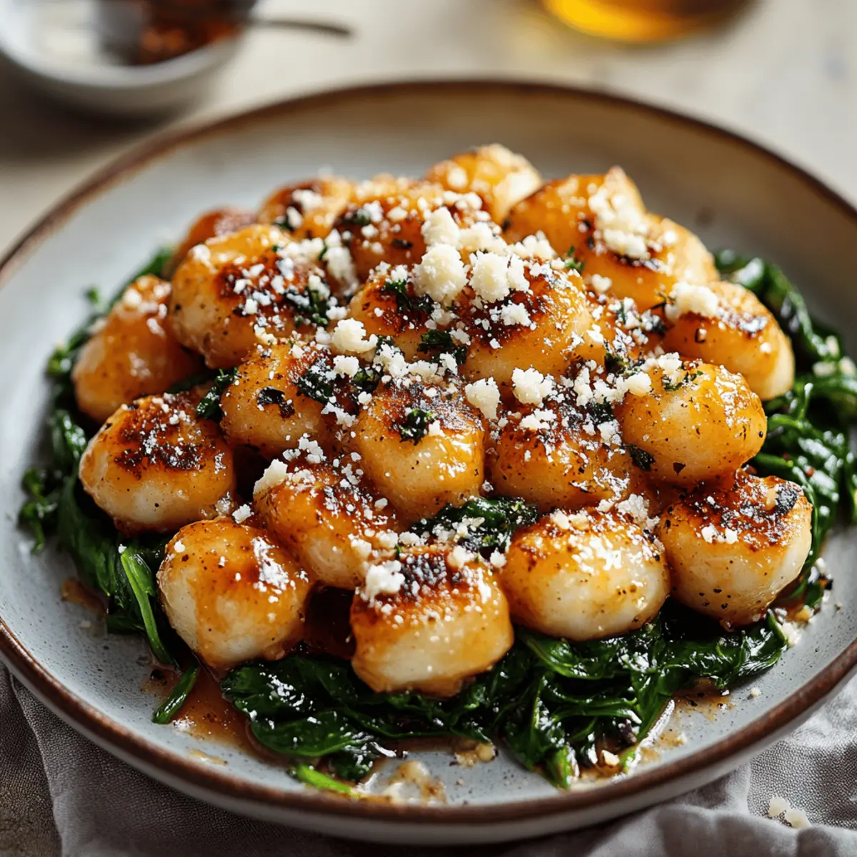 Crispy Gnocchi With Spinach And Feta
