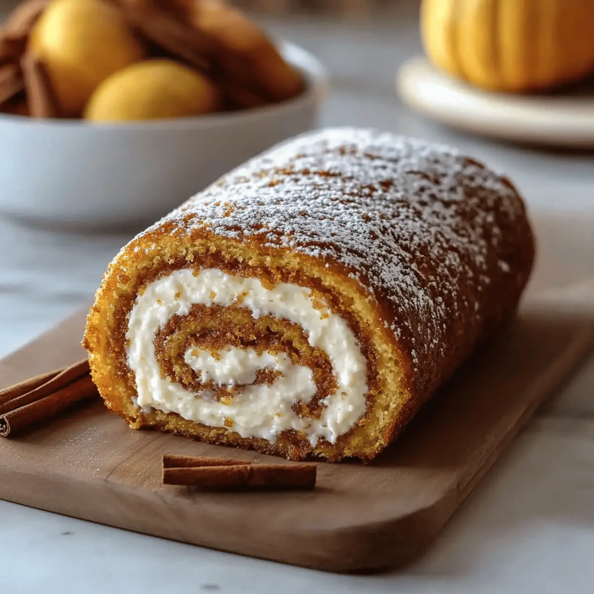 Fall Pumpkin Spice Roll Cake