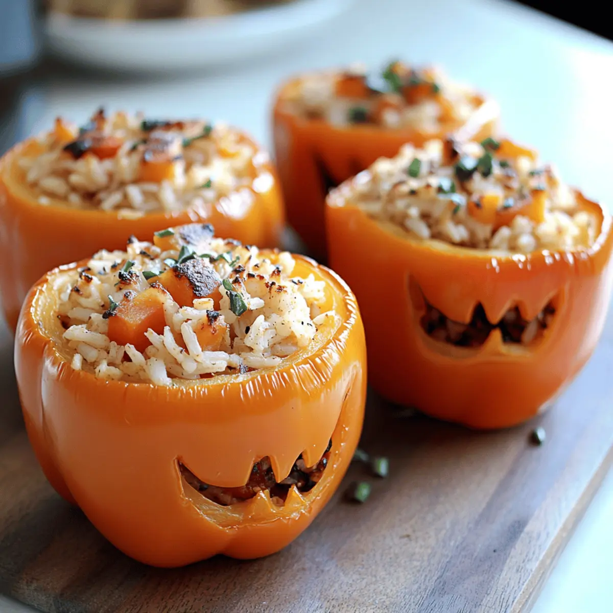 Shredded Chicken and Rice Stuffed Peppers