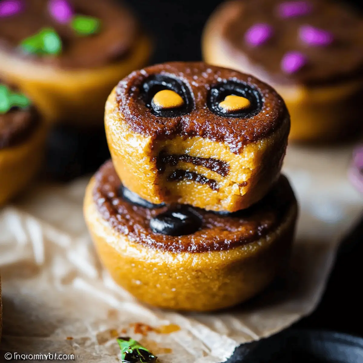Mini Pumpkin Cheesecake Jack-O’-Lanterns