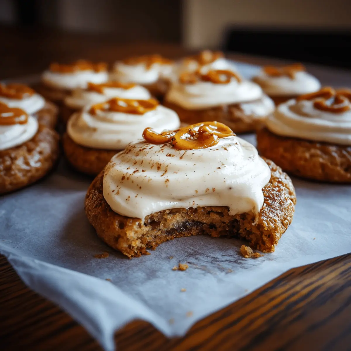 Pumpkin Sugar Cookies with Cream Cheese Frosting
