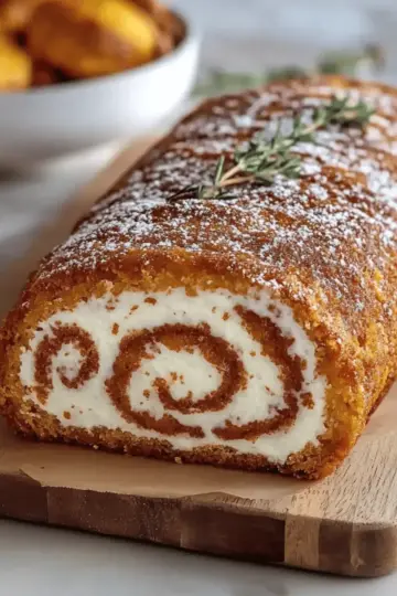Fall Pumpkin Spice Roll Cake