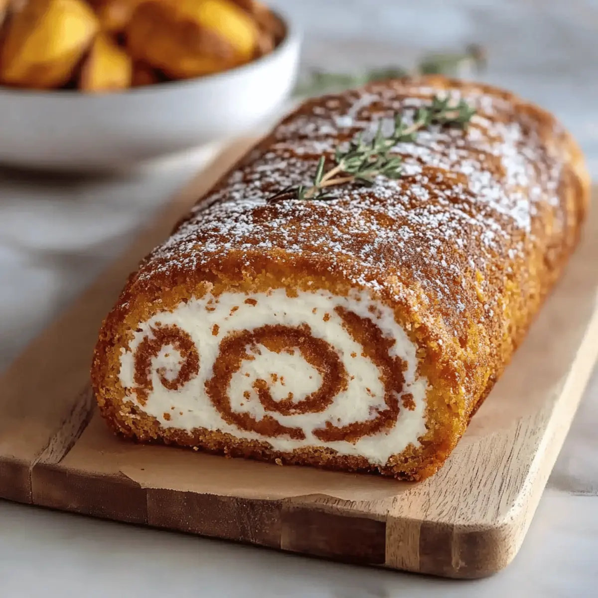 Fall Pumpkin Spice Roll Cake