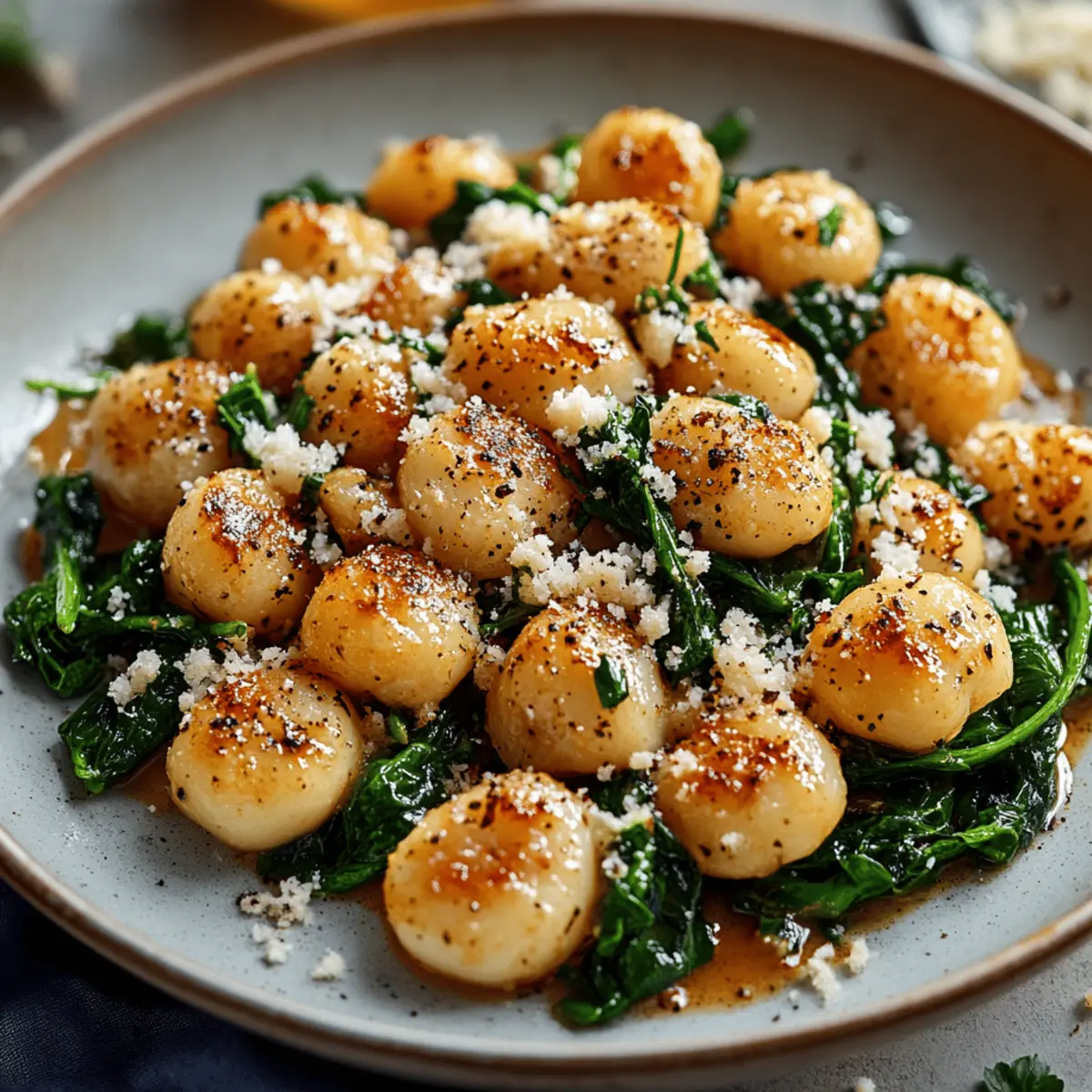 Crispy Gnocchi With Spinach And Feta