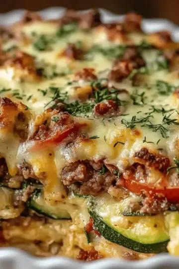 Ground Turkey Zucchini Casserole