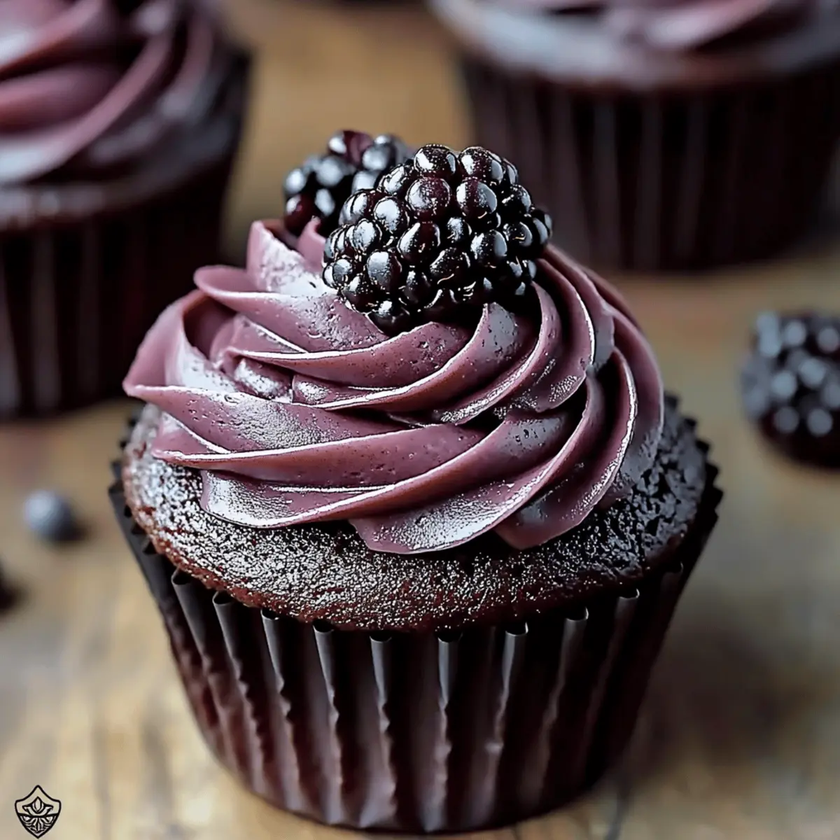 Dark Chocolate Blackberry Cupcakes