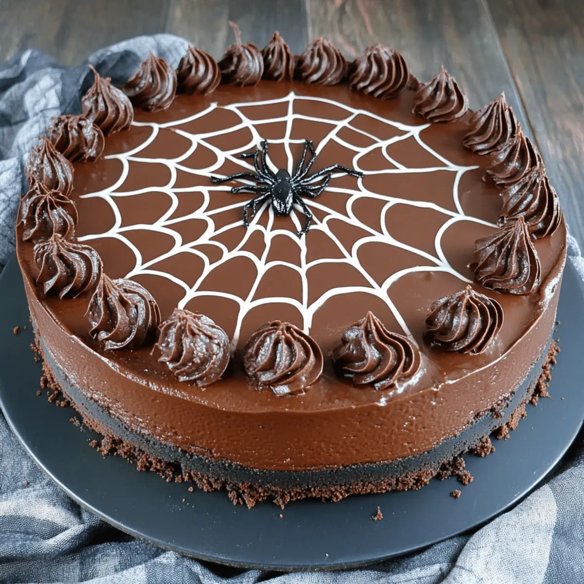 Chocolate Spiderweb Cheesecake