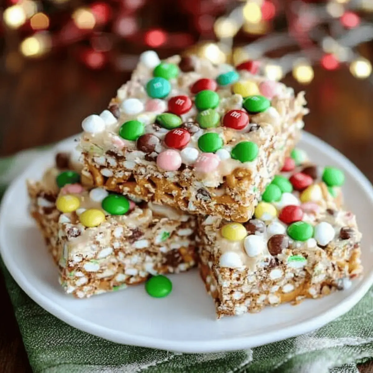 Marshmallow Pretzel Treats with M&M’s