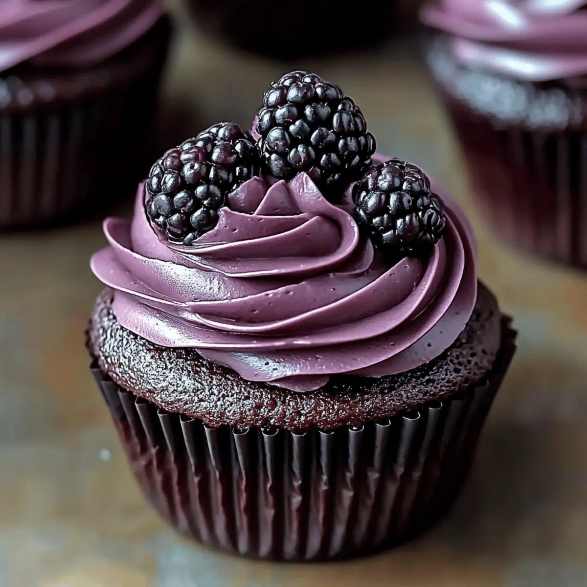 Dark Chocolate Blackberry Cupcakes