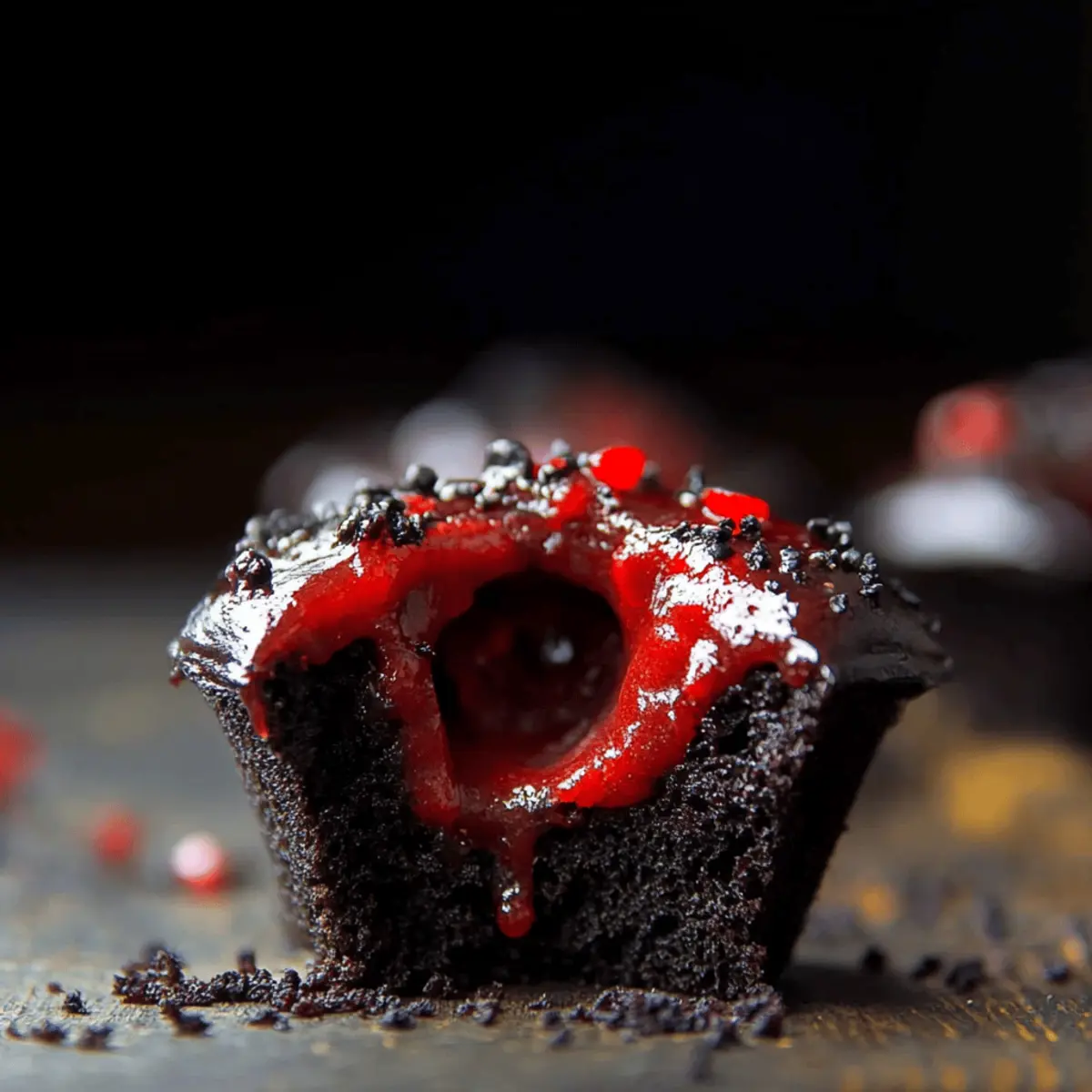 Bleeding Black Cupcakes
