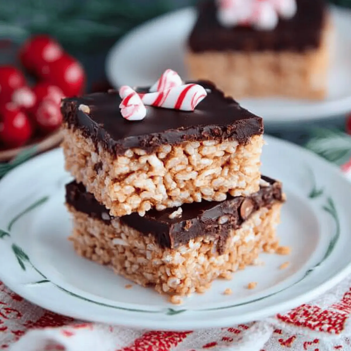Chocolate Peppermint Rice Crispy Bars