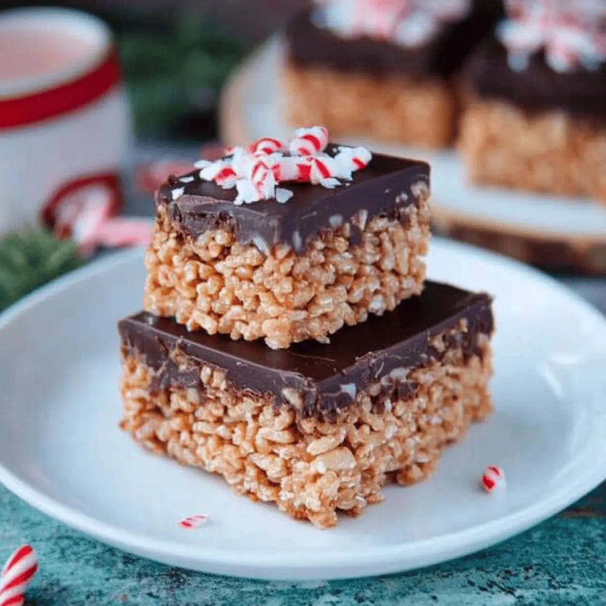 Chocolate Peppermint Rice Crispy Bars