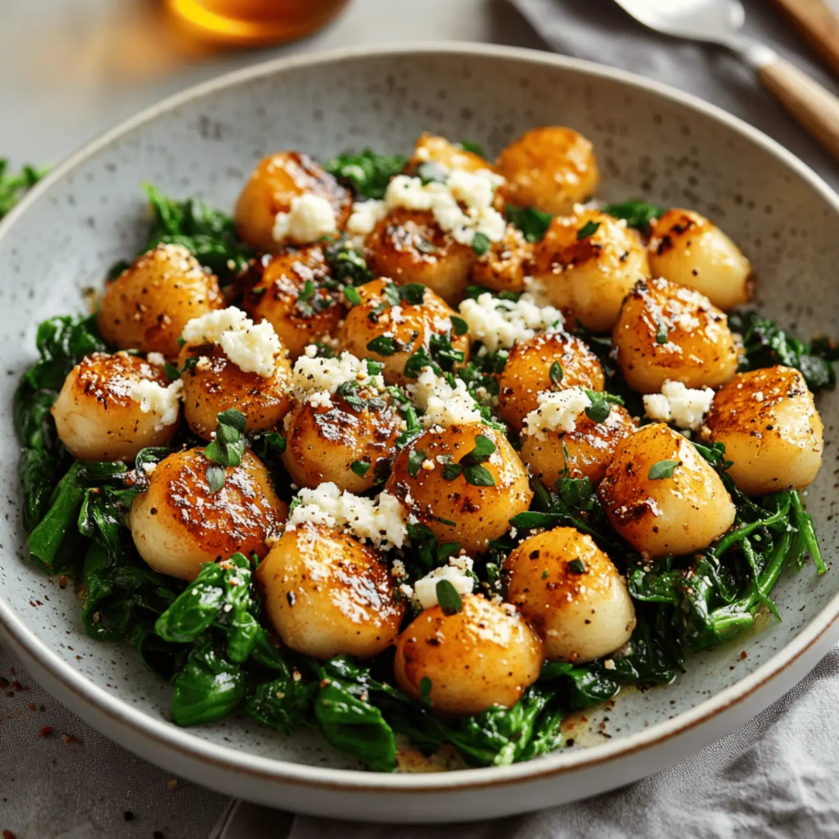 Crispy Gnocchi With Spinach And Feta