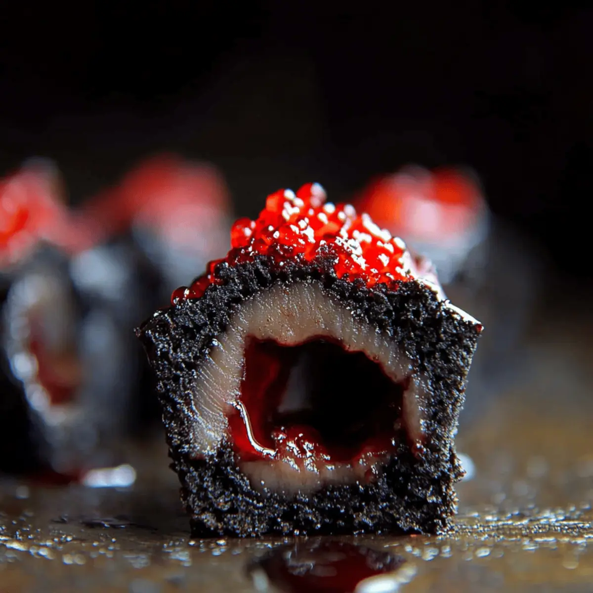 Bleeding Black Cupcakes