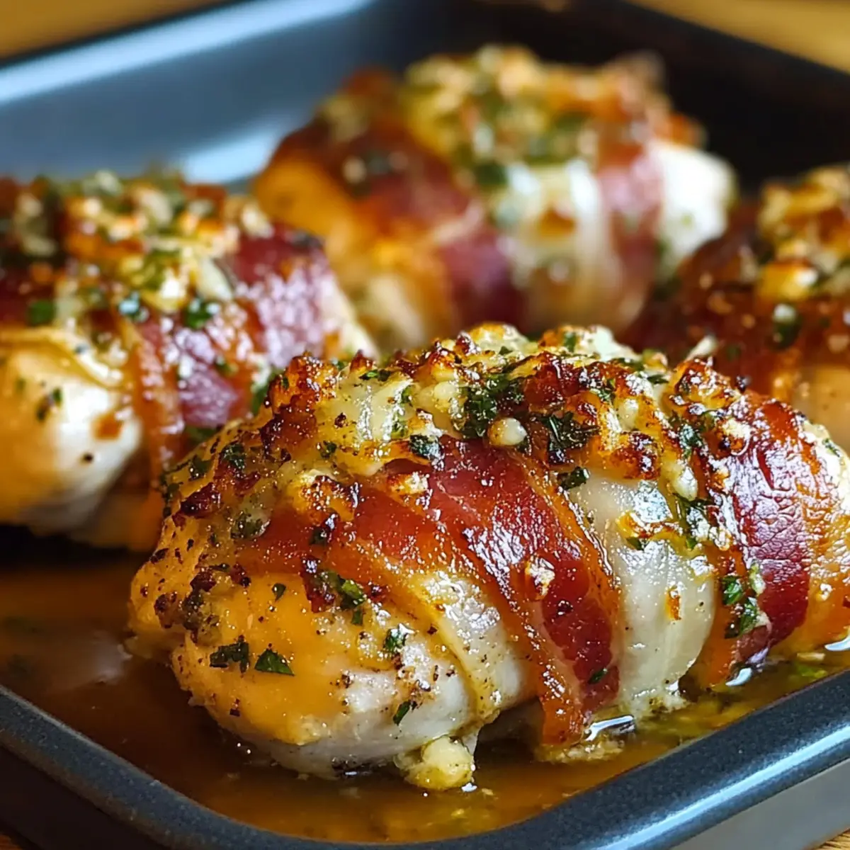 Bacon-Wrapped Garlic Parmesan Chicken