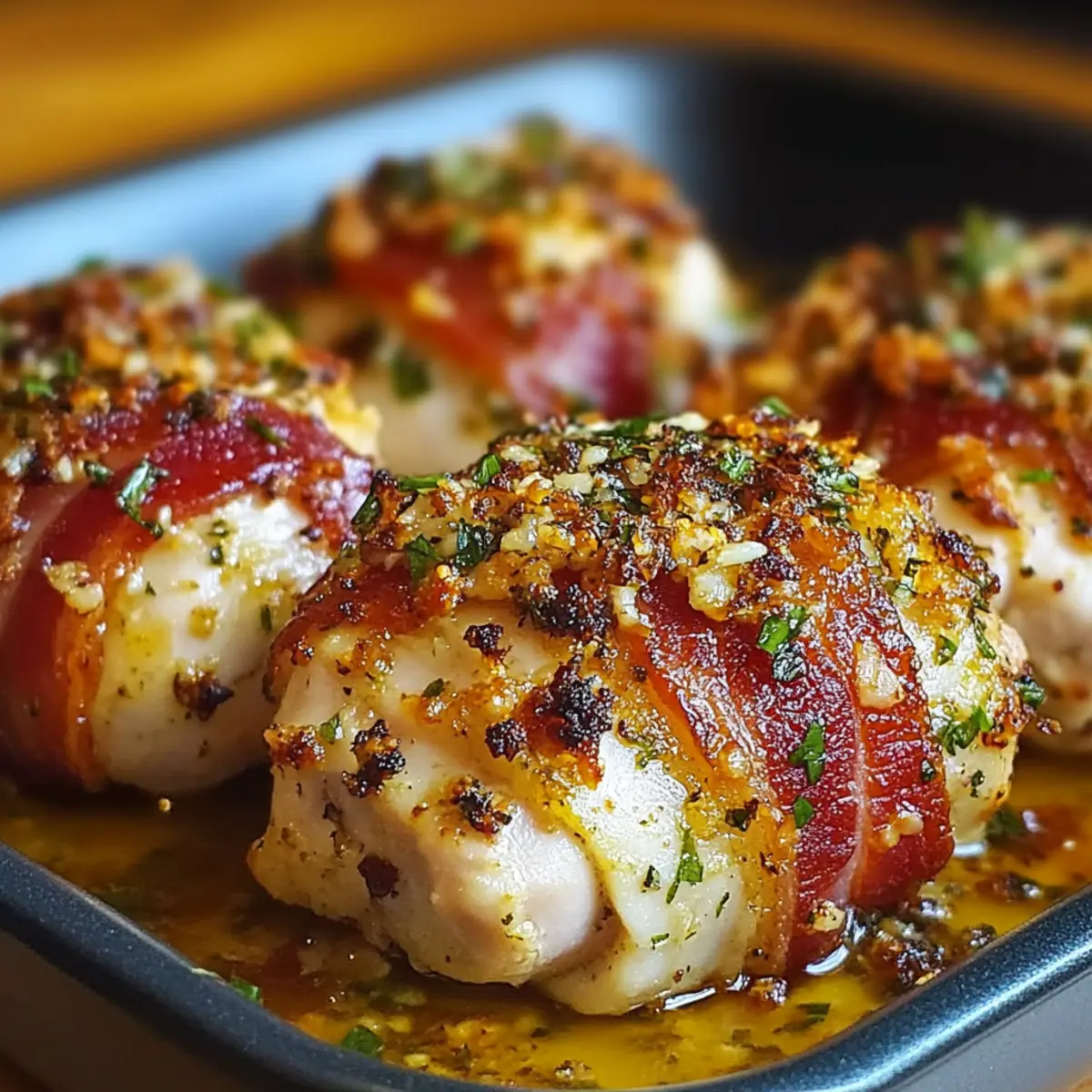 Bacon-Wrapped Garlic Parmesan Chicken