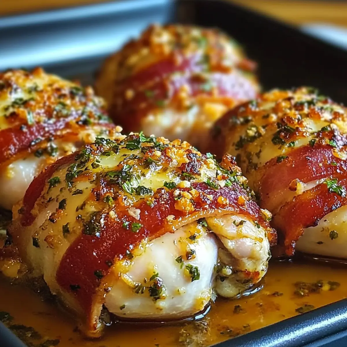 Bacon-Wrapped Garlic Parmesan Chicken