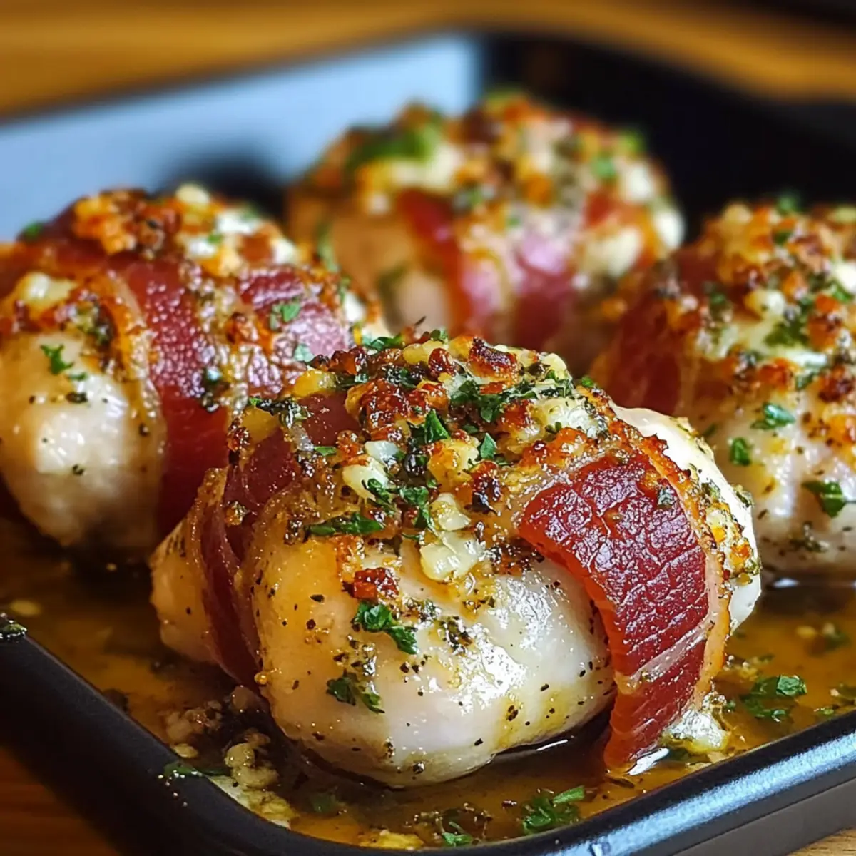 Bacon-Wrapped Garlic Parmesan Chicken
