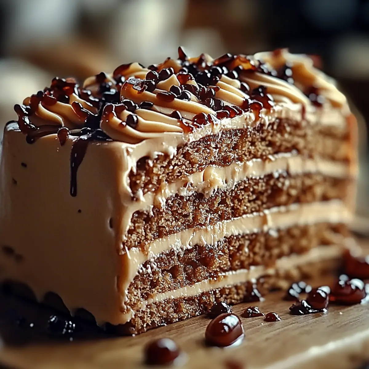 Caramel Coffee Buttercream Cake