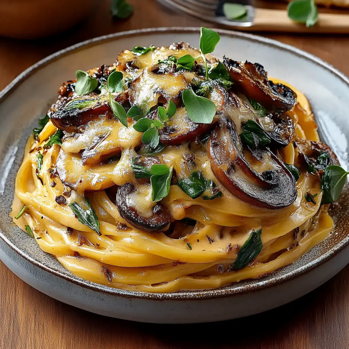 Caramelized Leek and Mushroom Gruyere Pasta