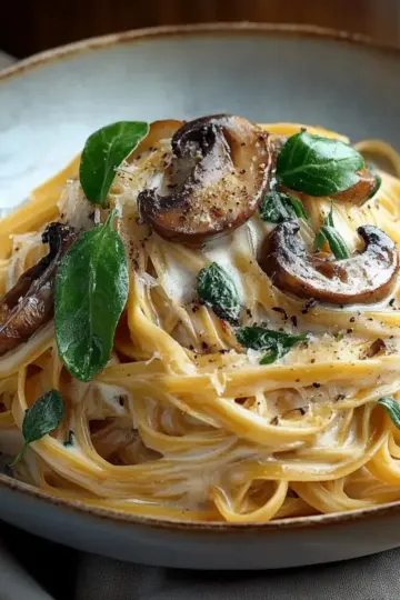 Caramelized Leek and Mushroom Gruyere Pasta